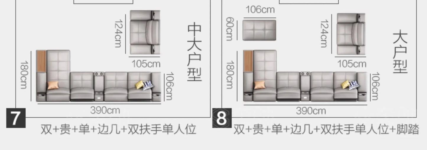 Cozy Genuine Leather Sofas Fancy Living Room Reclining Italian Sofa Modern Luxury Divani Da Soggiorno Apartment Furniture