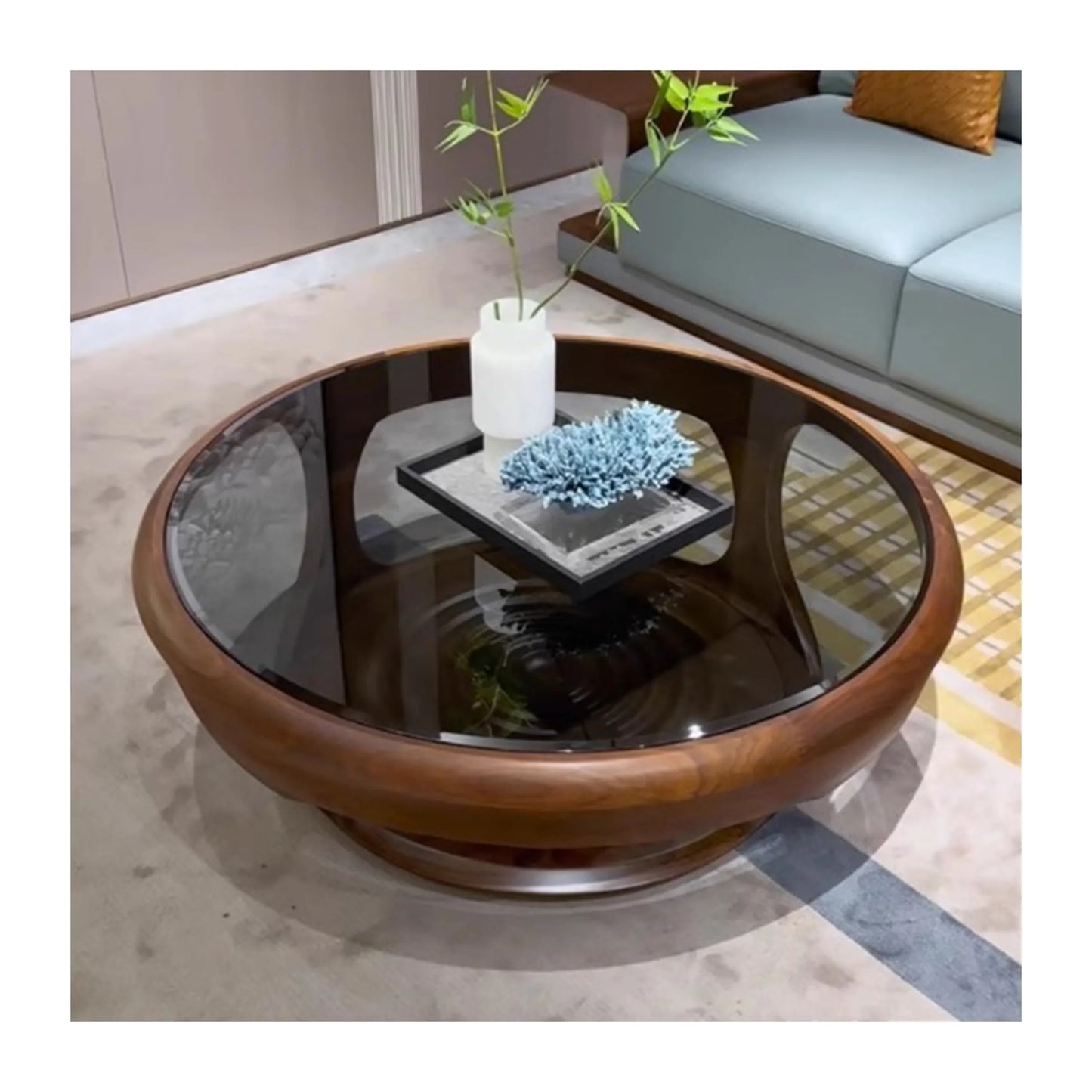 Table basse japonaise en bois massif, minimaliste italien, Table basse de luxe pour salon, Style Wabi-Sabi, meubles de maison créatifs FYCT