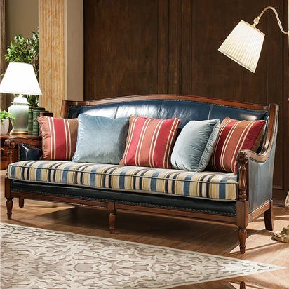 European Living Room Sofa Elegant Loveseat Wooden Modern Luxury Lounge Sofa Puffs Modular Wooden Canape Salon Furniture Home