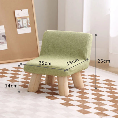 Nordic Wooden Chair with Backrest Strong Load Capacity for Bedroom Living Room Shoe Changing Low Chair Stool Home Furniture