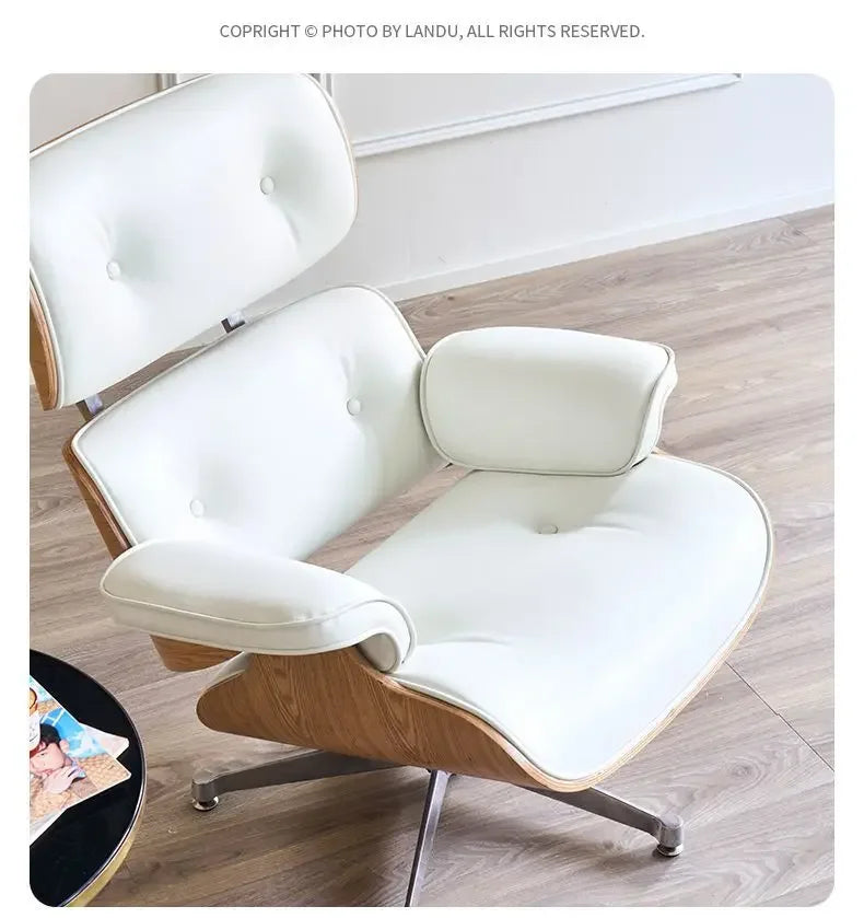 Medieval Rotary Sofa  Recliner Chair  Nordic Design Single Sofa Chair Eames Recliner Single Leather Sofa Designer Leisure Chair