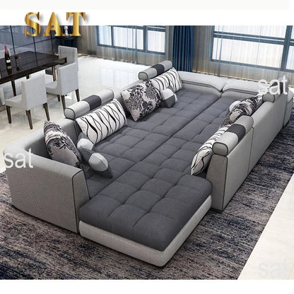 -furniture 7 seater living room  sectional big latex sofa