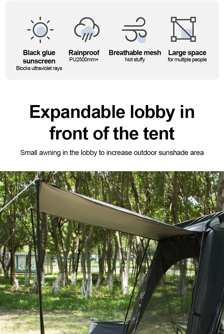 Large 8-12 P Family Camping Tent Waterproof Double Layer 2 Room Spacious Cabin Tent with Rainfly Outdoor Portable Beach Fishing