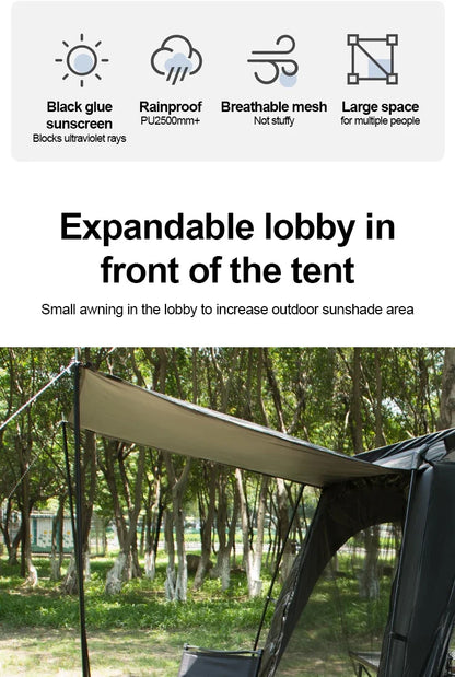 Large 8-12 P Family Camping Tent Waterproof Double Layer 2 Room Spacious Cabin Tent with Rainfly Outdoor Portable Beach Fishing