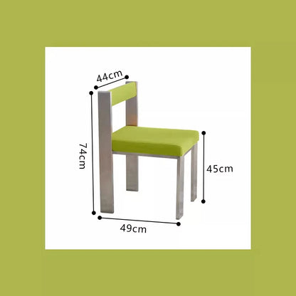 European Style Light luxury Retro Home Use Stainless Steel Dining Chair Advanced Design Living Room Bedroom Leisure Single Chair