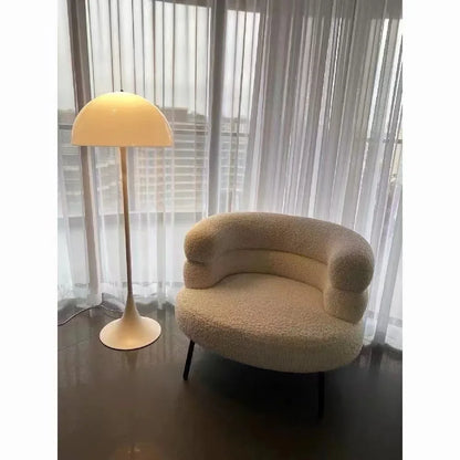 Internet celebrity backrest sofa lamb wool lazy sofa chair living room bedroom cloakroom casual makeup chair dresser chair