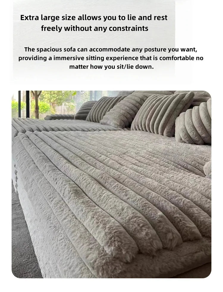 Luxury Compressed Memory Foam Sofa Set Chenier Fabric Sofa Apartment Hotel Villa Vacuum Packaging Convenient Life