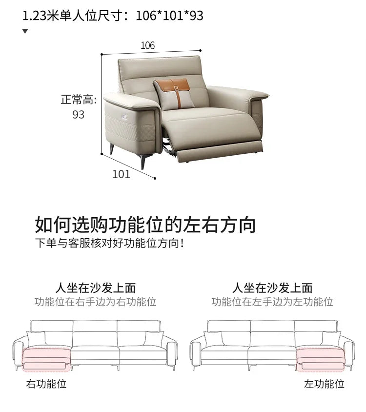 Vintage European Reclining Sofa Leather Office Designer Italiano Couch Adjustable Height Adults Sofa Inflavel Indoor Furniture