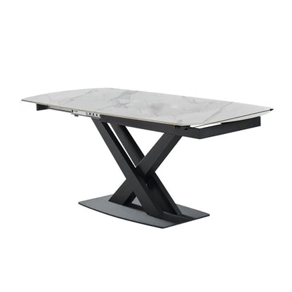 Italian minimalist light luxury multi-functional rock slab dining table combination size rectangular telescopicrotatinghousehold