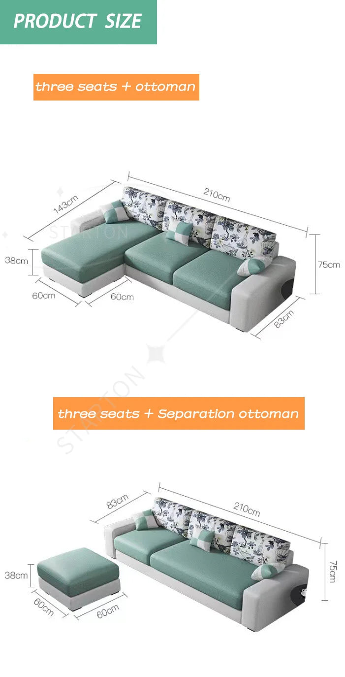 Sofa Small Cheap Couch Living Room Modern L Shape Sofa Set Furniture 3 Seater Simple Design Sofa for Home