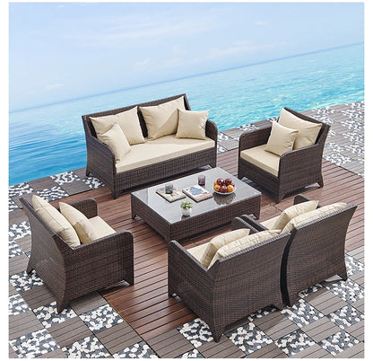 Wicker outdoor imitation rattan leisure living room courtyard balcony furniture sales office outdoor display negotiation sofa