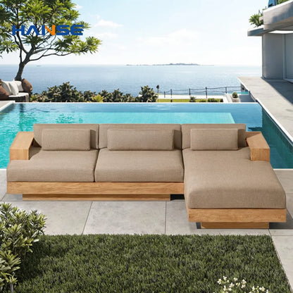 Nordic Modern Hotel Terrace Leisure Sofa Set Wicker Outdoor Garden Furniture Aluminum Frame Outdoor Use