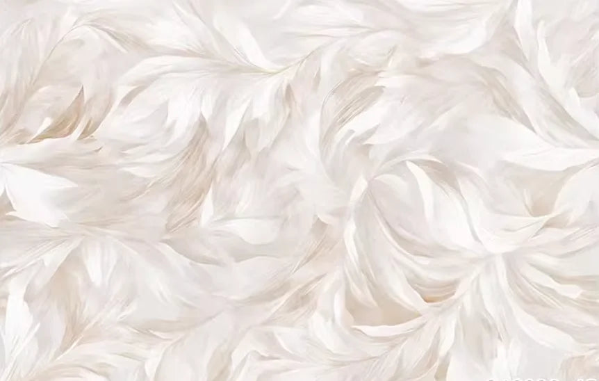 Customized Cream Style Abstract Art Feather Flower Pattern Wallpaper TV Background Wall Decoration Bedroom European Wall mural