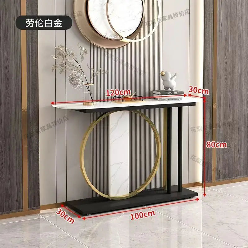 Gold Console Table Industrial Hallway  for Entryway  43 Inch Entryway Tables Narrow Sofa Table for Living Room