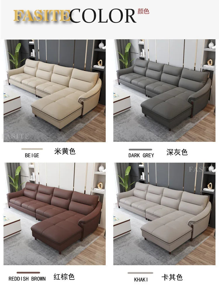 Sofa living room simple modern first layer cowhide corner combination furniture