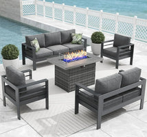 5 Pieces Modern Aluminum Patio Furniture