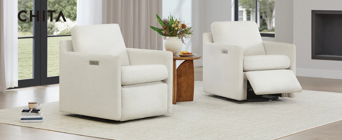 Swivel Accent Chair with Electric Footrests, Living Room Sofa Chair with Power Motor, USB and Type-C Ports, Cream
