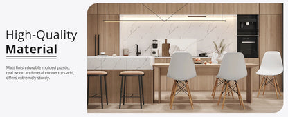 Furmax Modern Style Dining Chair Mid Century Modern DSW Chair, Shell Lounge Plastic Chair for Kitchen Chairs Set of 4(White)