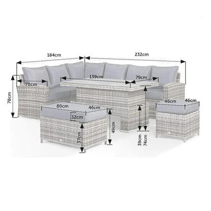 Waterproof Patio Sofa Set PE Wicker Rattan Sectional Outdoor Furniture Handmade Aluminum Contemporary Garden Rattan Sofa Set