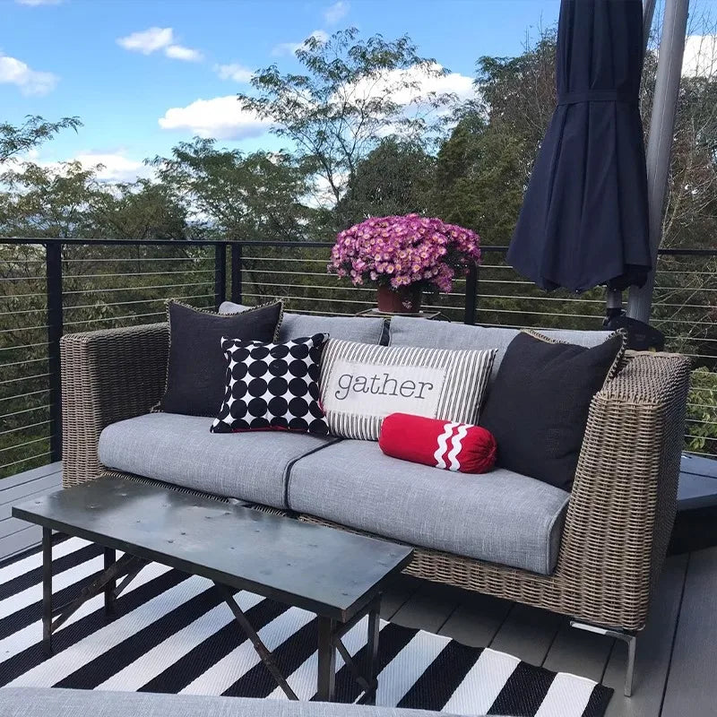 Outdoor rattan sofa outdoor rattan garden homestay sofa furniture