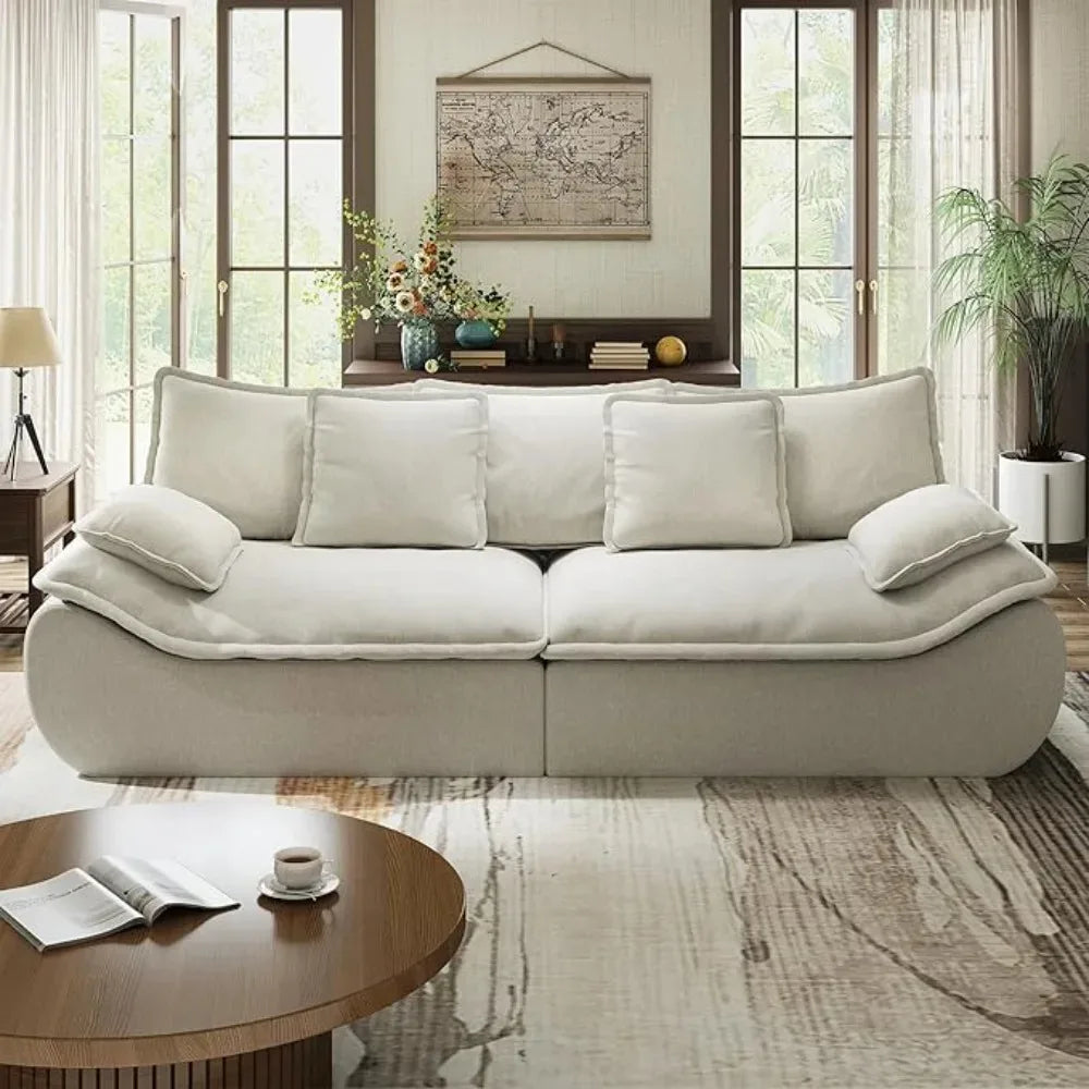 Deep Seat Sofa with Throw Pillows-89