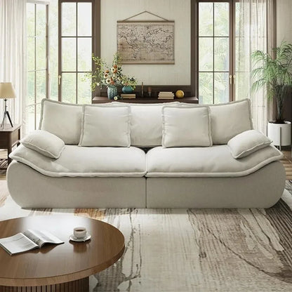 Deep Seat Sofa with Throw Pillows-89" Modular 2-Seater Sectional Loveseat, Designed for Small Spaces
