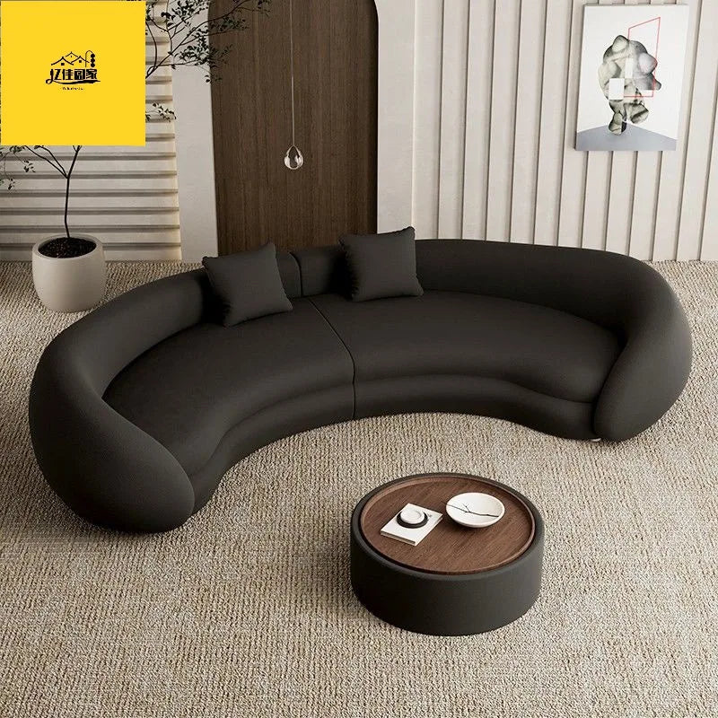 Italian living room small apartment special-shaped designer reception curved sofa