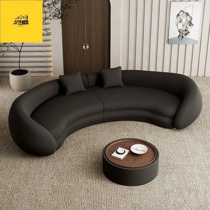 Italian living room small apartment special-shaped designer reception curved sofa