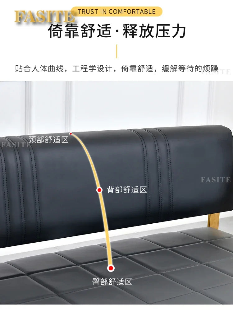 Same light luxury lounge chair, hair salon, nail salon, light luxury stainless steel sofa , lounge area