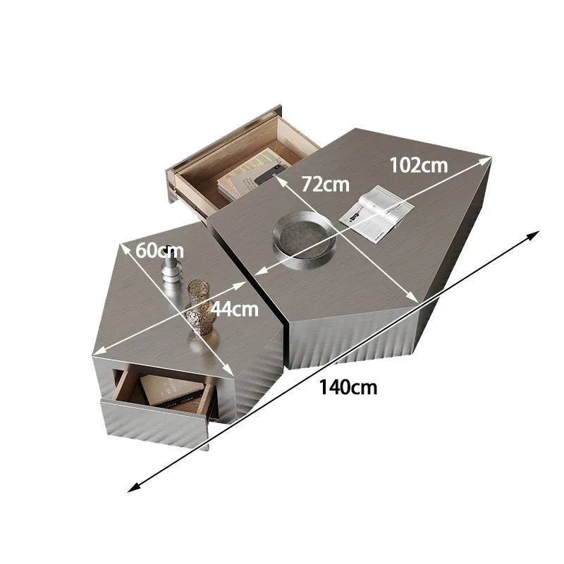 Geometric Special-shaped Creative Light Luxury Home Living Room Modern Simple Italian Stainless Steel Designer New Coffee Table