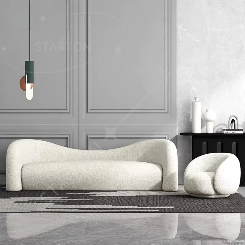 WISEMAX FURNITURE meubles de salon design canapés de sol en forme de L ensemble Teddy canapé modulaire sectionnel en tissu de forme incurvée