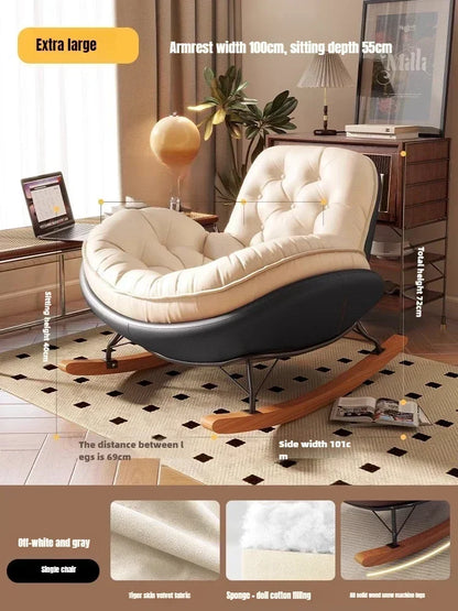 Simple Penguin Rocking Chair,Balcony Sofa,Home Leisure Chair,Living Room Honeycomb Lazy Leisure Rocking Chair Recliner Chairs