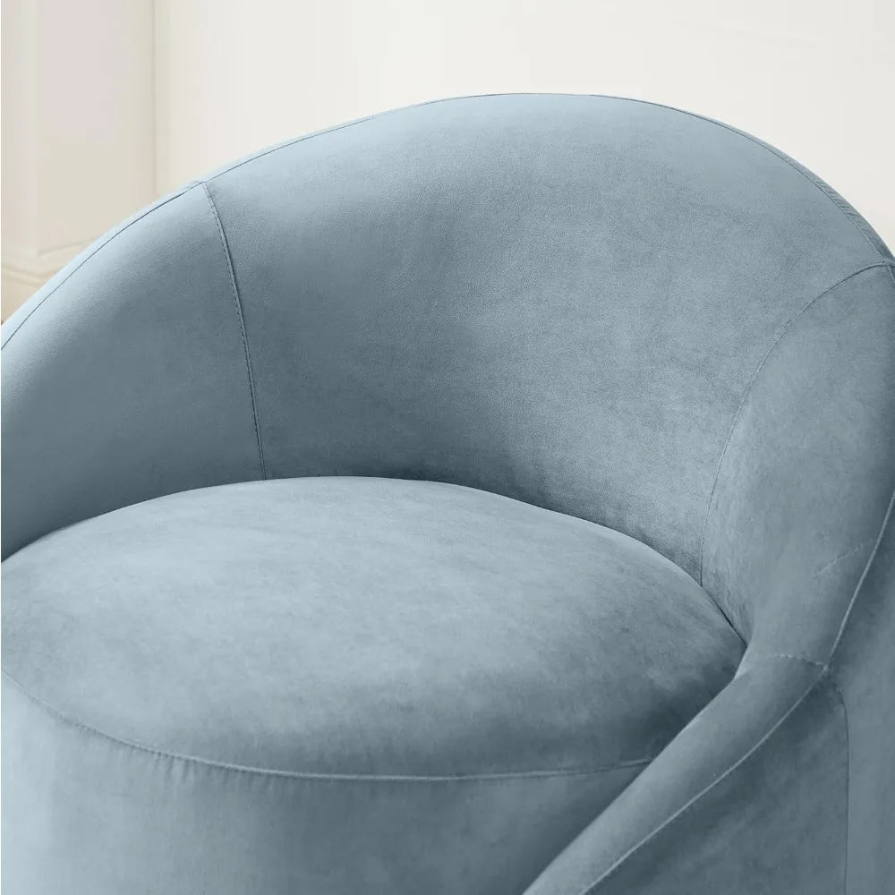 Swivel Barrel Chair, Upholstered Modern Round Accent Arm Chairs, 360° Swivel Single Sofa Armchair for Living Room and Bedroom,