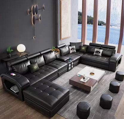 Nordic Italy Leather Lounge Genuine Leather Sectional Big Sofa l Shape Living Room Sofas Leather Luxury Corner Furniture
