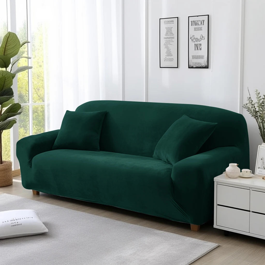 Velvet Sofa Cover Elastic Thick L Shaped Corner Sofa Cover for Living Room 1/2/3/4 Seater Stretch Cover for Sofa Couch Armchair