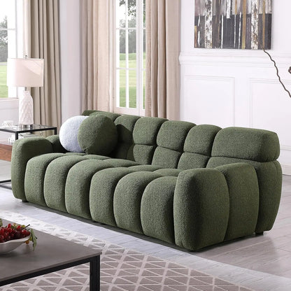 Boucle Sofa for Living Room, Cloud Couch with Solid Eucalyptus Frame & Cloud Pillow, Mid Century Modern Couch -Customized