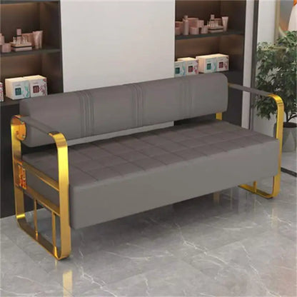 Sofa Barber Shop Waiting Stainless Steel Sofa Chair Fashion Hair Salon Hair Rest Chair Long