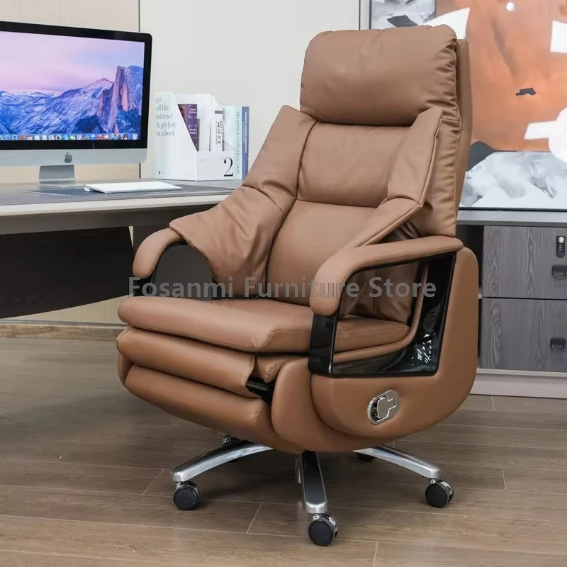 Electric Comfortable Boss Executives Office Chair Leather Reclining Soft Home Computer Chairs Ergonomic Gaming Desk Swivel Chair