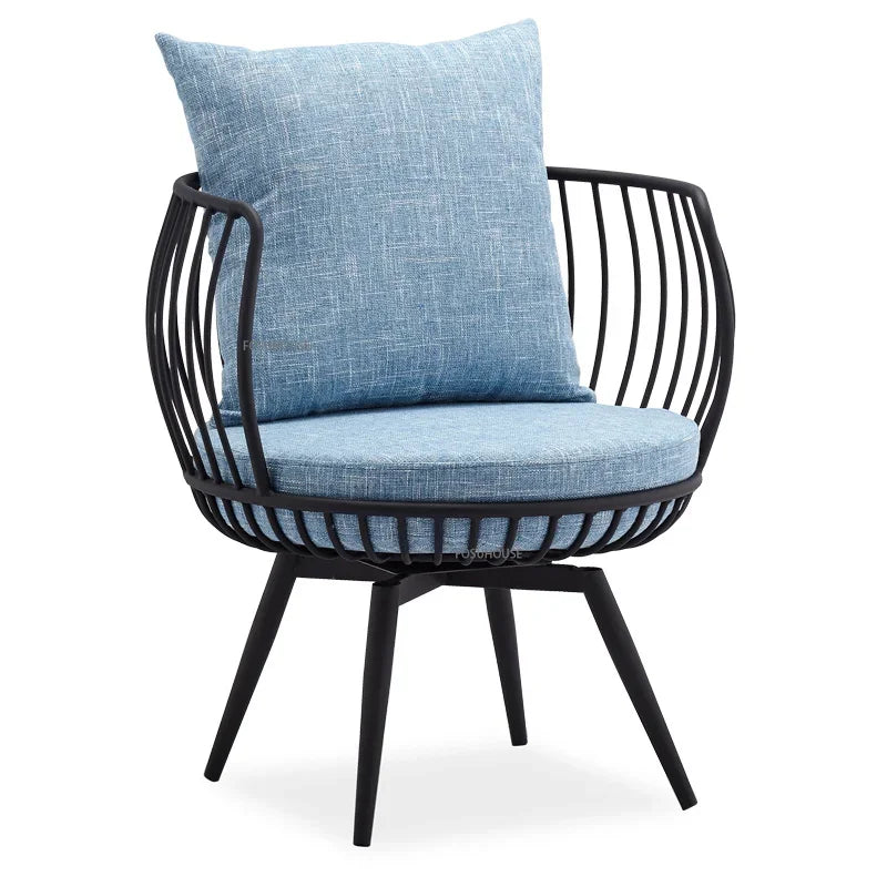 Living Room Furniture Bedroom Light Luxury Minimalist Single Sofa Chair Lounge Chair Nordic Wrought Iron Living Room Chairs