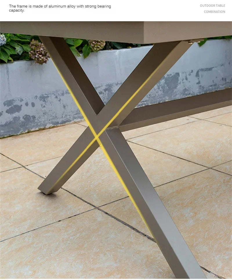Outdoor Garden Furniture Sets Waterproof Open-air Balcony Aluminum Alloy Chair Outdoor Furniture Sets Courtyard Table and Chair
