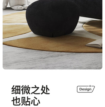 Cream Antelope Single Living Room Sofa Fabric Leisure Chair Middle Antique Lazy Sofa