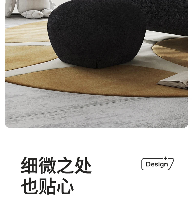 Cream Antelope Single Living Room Sofa Fabric Leisure Chair Middle Antique Lazy Sofa