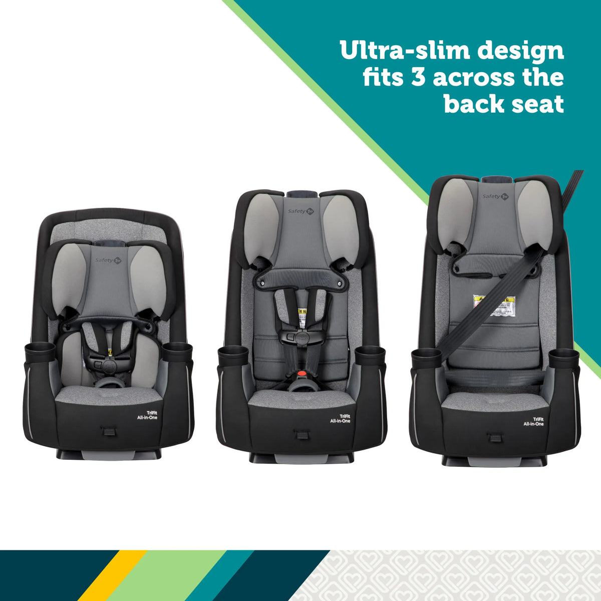 High Back Booster Car Seat with 5-Point Harness, 22-110 lbs, Granite Gray