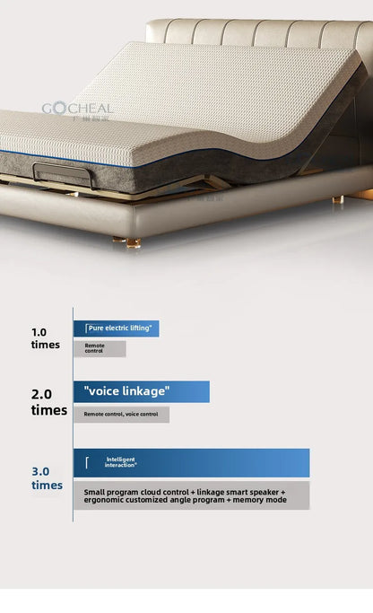 Head And Foot Adjustable Smart Bed Split King Size Bedroom Furniture Bed Easy To Install With Wireless Remote Control Bed