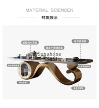 Light luxury rock slab table and chair combination modern minimalist design, creative high-end villa office tea table