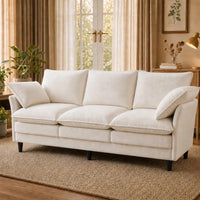 69 Inch Small Sofa, 3-Seater Loveseat Couch with Cloud 2 Layer Cushion, 22.8" Deep Seat, Oversized Pillows,Customized