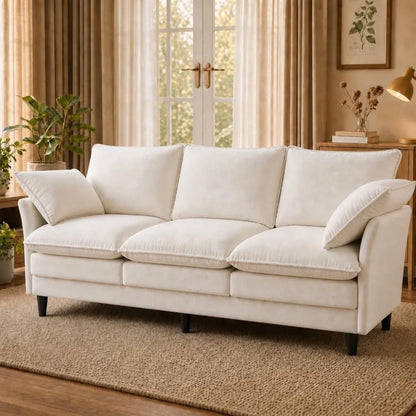 69 Inch Small Sofa, 3-Seater Loveseat Couch with Cloud 2 Layer Cushion, 22.8" Deep Seat, Oversized Pillows,Customized