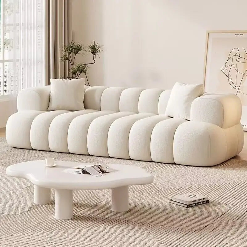 French style, cream style, Nordic, minimalist, fabric, sofa, living room, small apartment