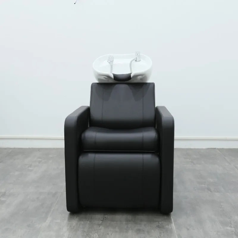 Luxury Electric Height Adjustable Shampoo Chair with Durable Ceramic Basin Modern Design