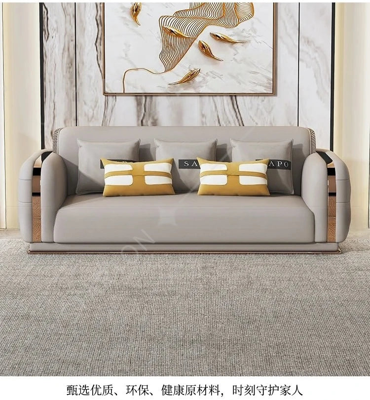 Sofa Genuine Leather Designer Italian  Loveseat Single Canape